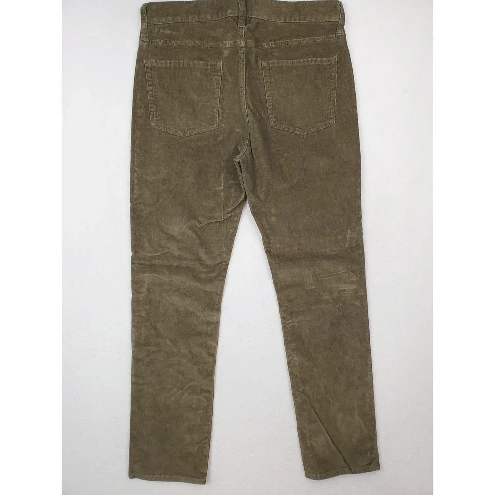 J.Crew Pants Mens 33x32 Green Oarsman 770 Straight Corduroy Chino Cords Stretch